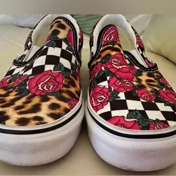 Vans Women's Rose and Leopard Slip-On Sneakers - Picture 4 of 4